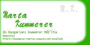 marta kummerer business card